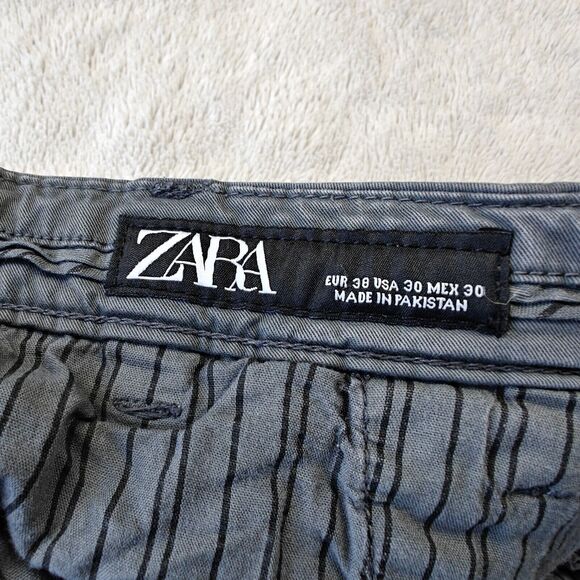 Zara Chino Pants Men's 30x30 Grey Slim Fit Stretchy - Picture 5 of 10
